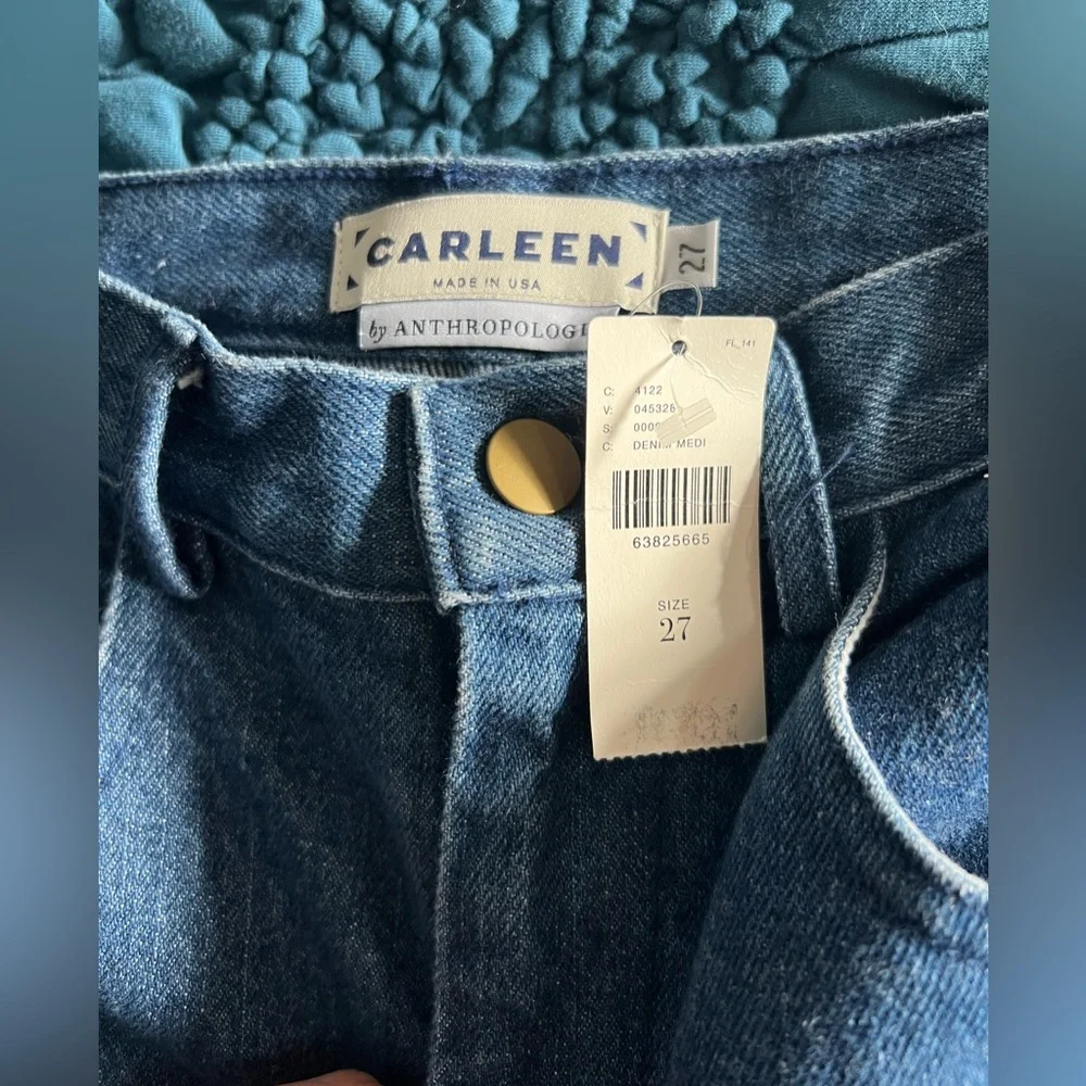 👖 NWT Anthropologie Carleen Floral patchwork straight leg jeans size 27